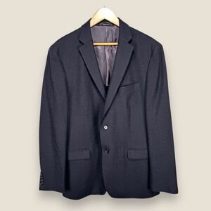 Lauren Ralph Lauren Half Lined Sport Coat Blazer Men 44L Black 100% Wool 2 Btn